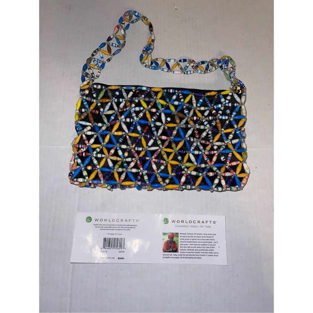 Worldcrafts‎ Purse Multicolor Beads A52